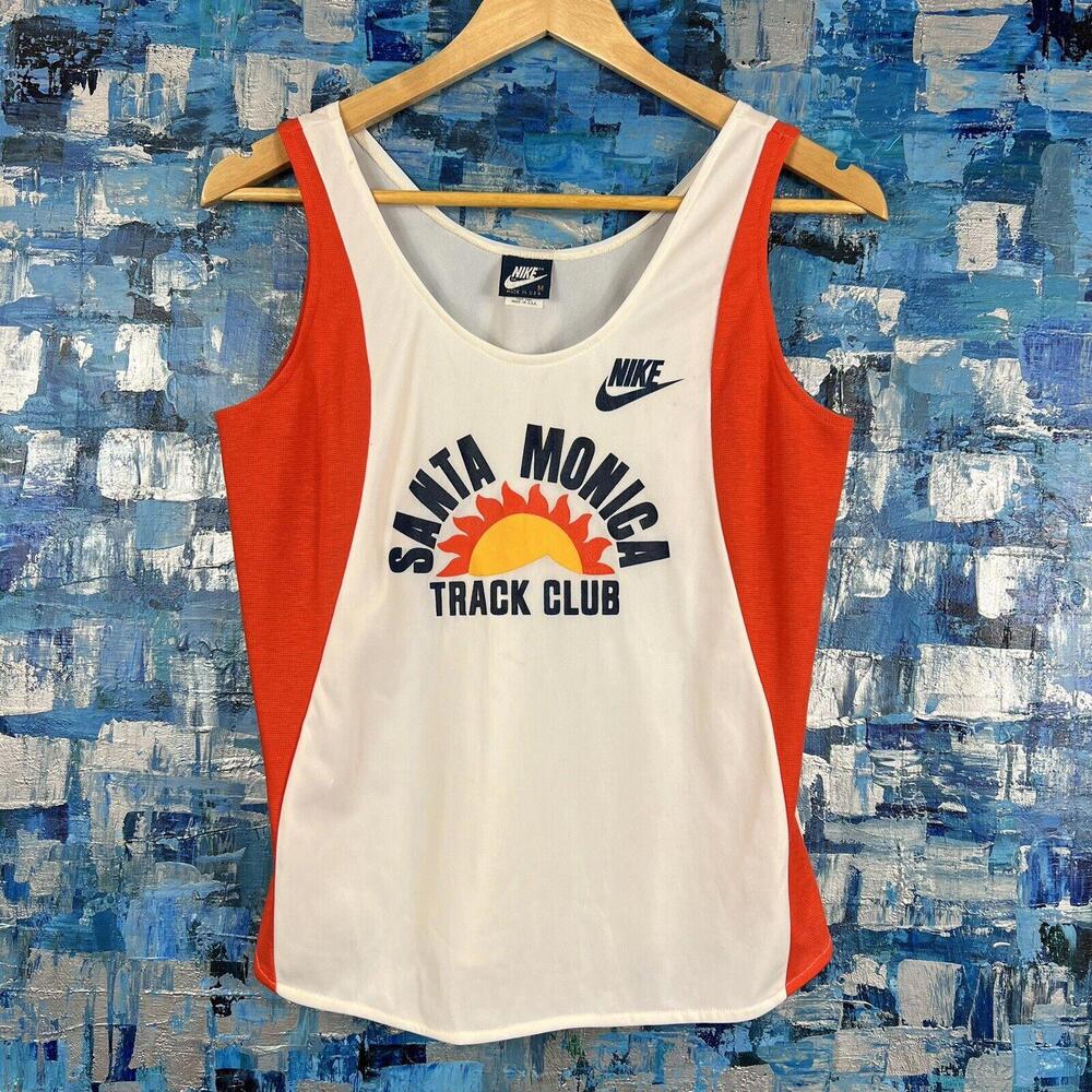 Vintage Nike‎ Grail 80s Santa Monica Track Club Running Singlet Carl Lewis Rare